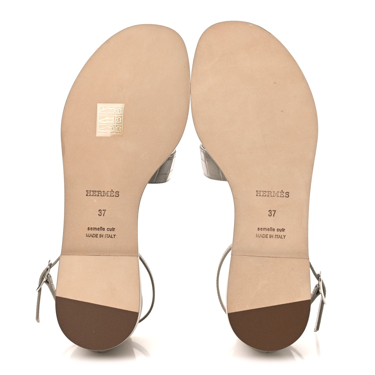 Hermes Matte Alligator Santorini Sandals 37 Beige Nomade 7 of 10
