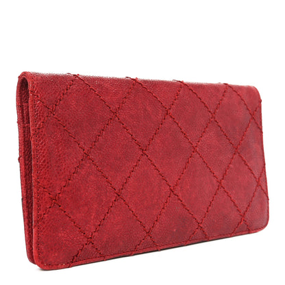 Chanel Distressed Caviar Stitched Outdoor Yen Wallet Bordeaux Clair 4 of 13