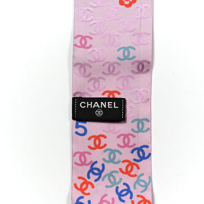 Chanel Silk CC Slim Bandeau Pink Light Blue Red 3 of 3