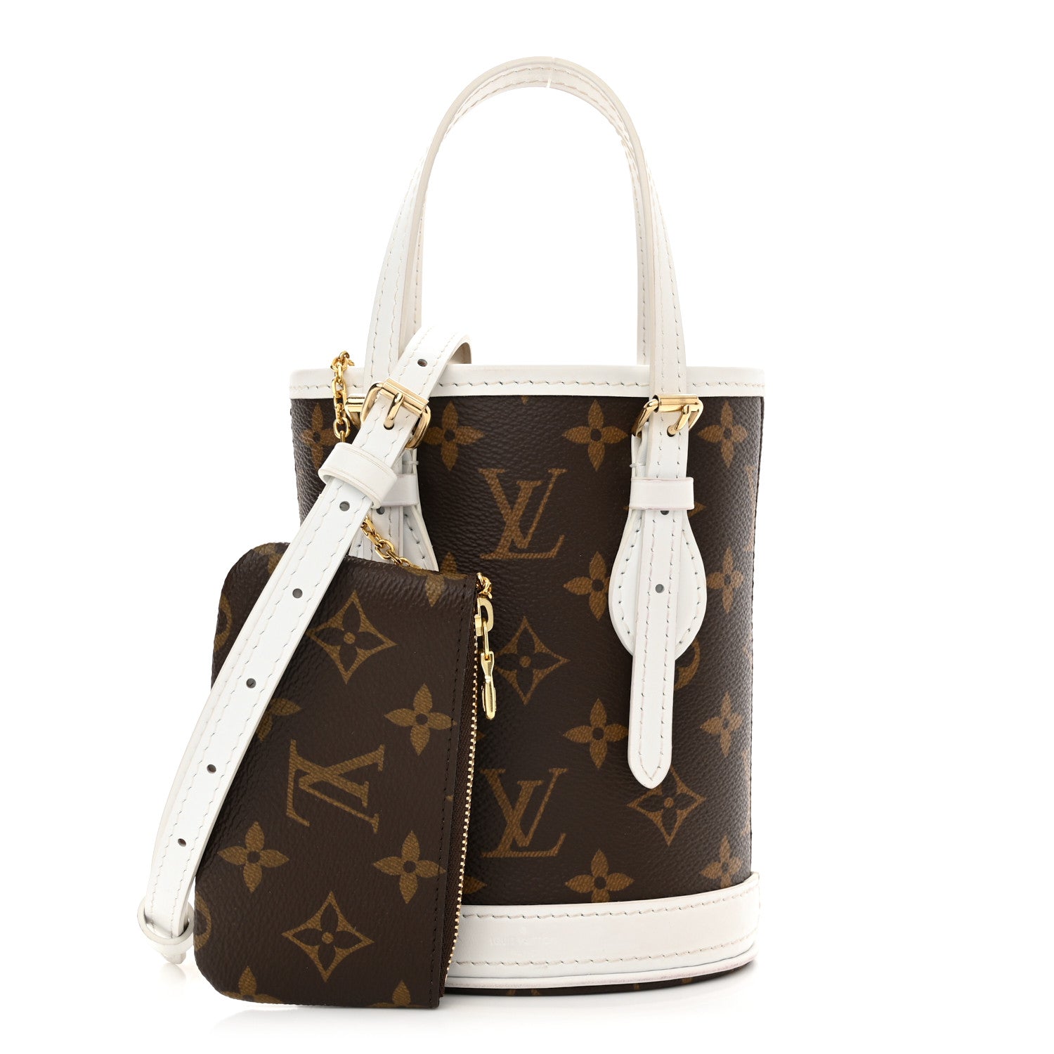 Louis Vuitton Monogram LV Match Nano Bucket Bag White 1 of 11