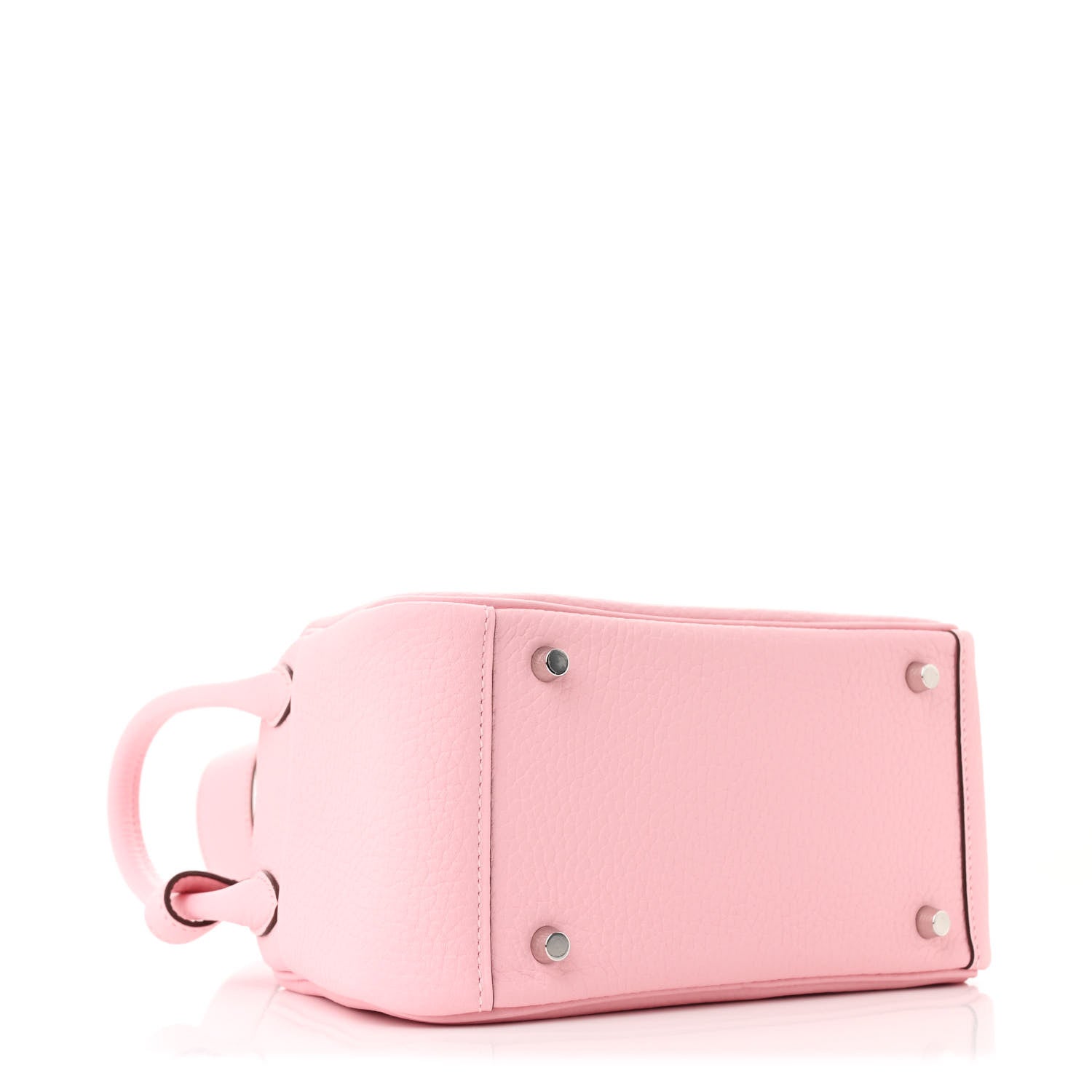 Hermes Taurillon Clemence Verso Mini Lindy 20 Rose Sakura Gris Perle 4 of 11