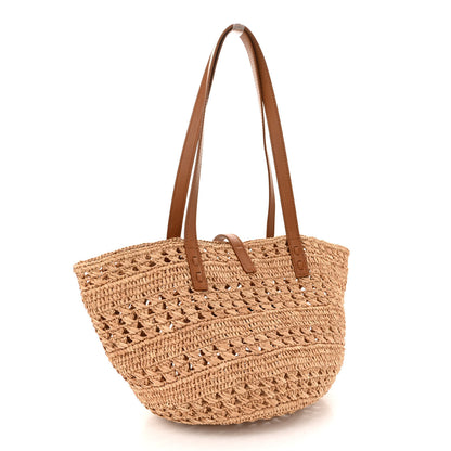 Saint Laurent Raffia Calfskin Small Panier Tote Naturel 3 of 12