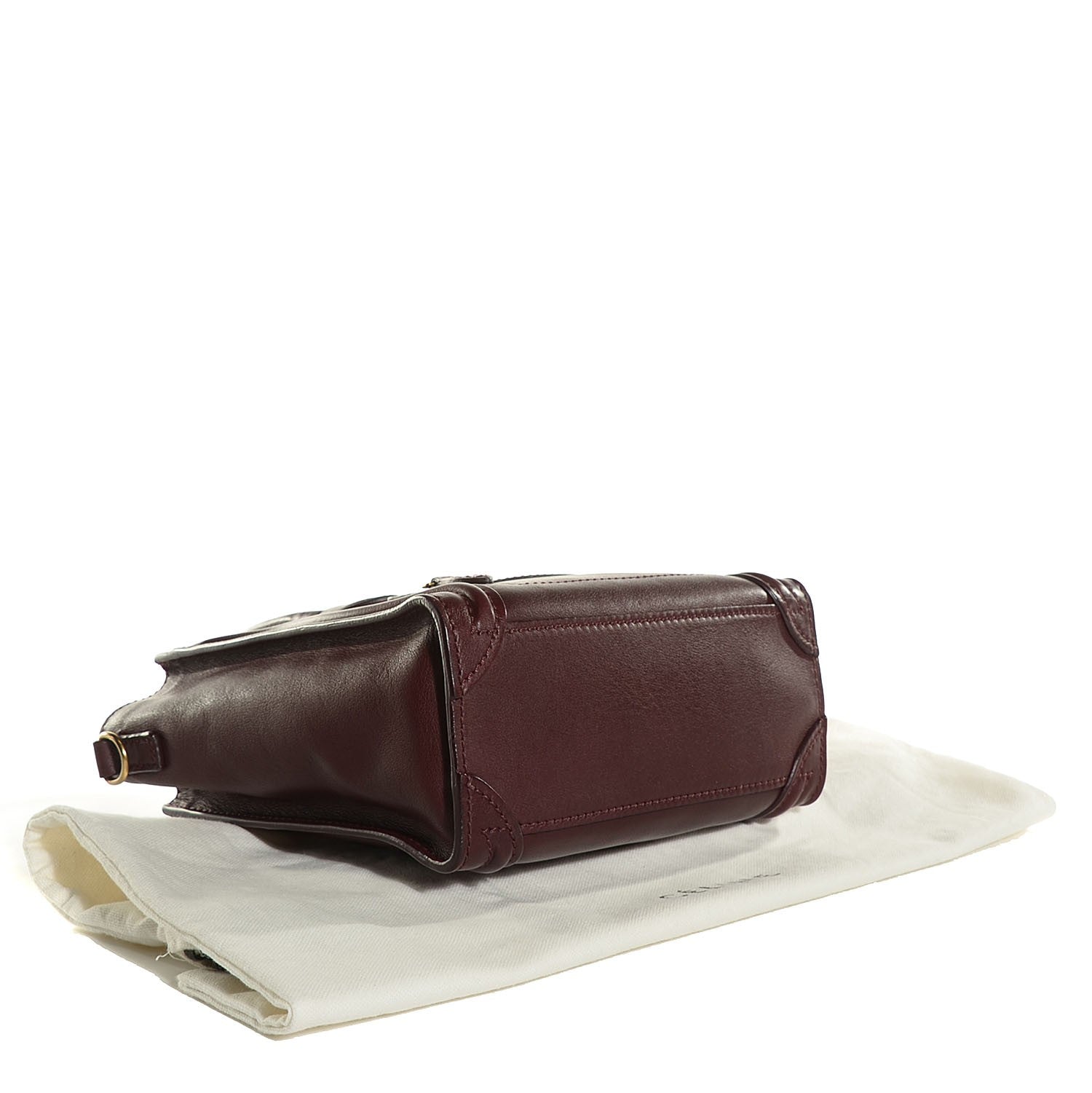 Celine Smooth Calfskin Nano Luggage Burgundy 4 of 8