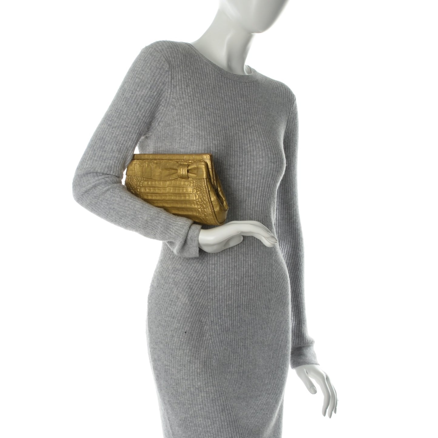 Crocodile Clutch Gold