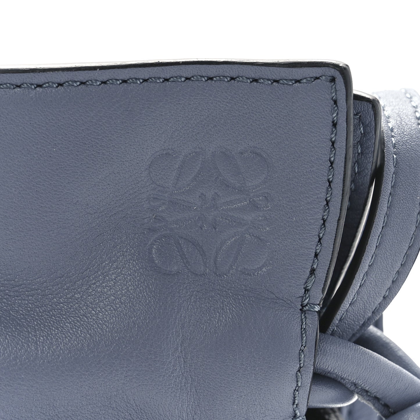 Calfskin Mini Flamenco Knot Bag Indigo Tan