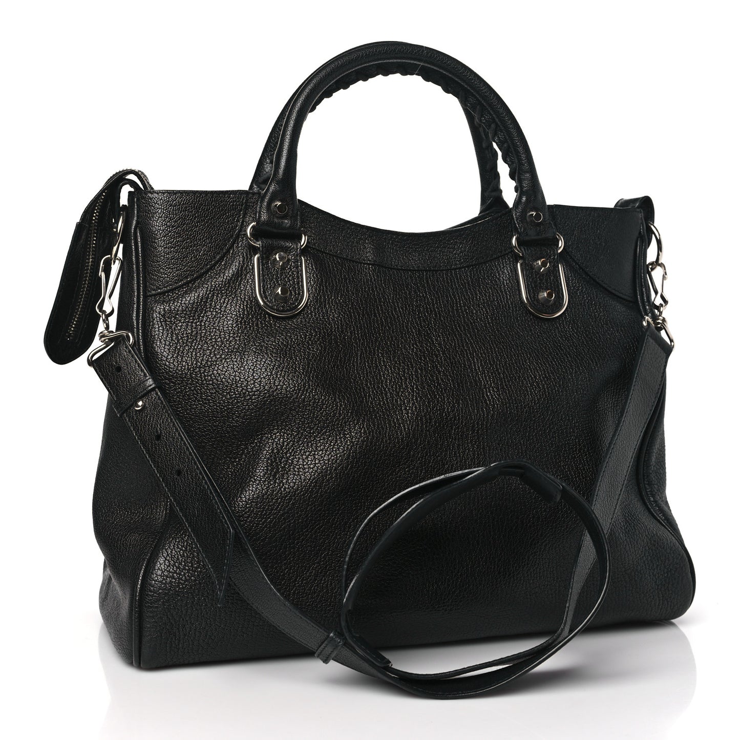 Chevre Silver Metallic Edge Hardware Velo Black