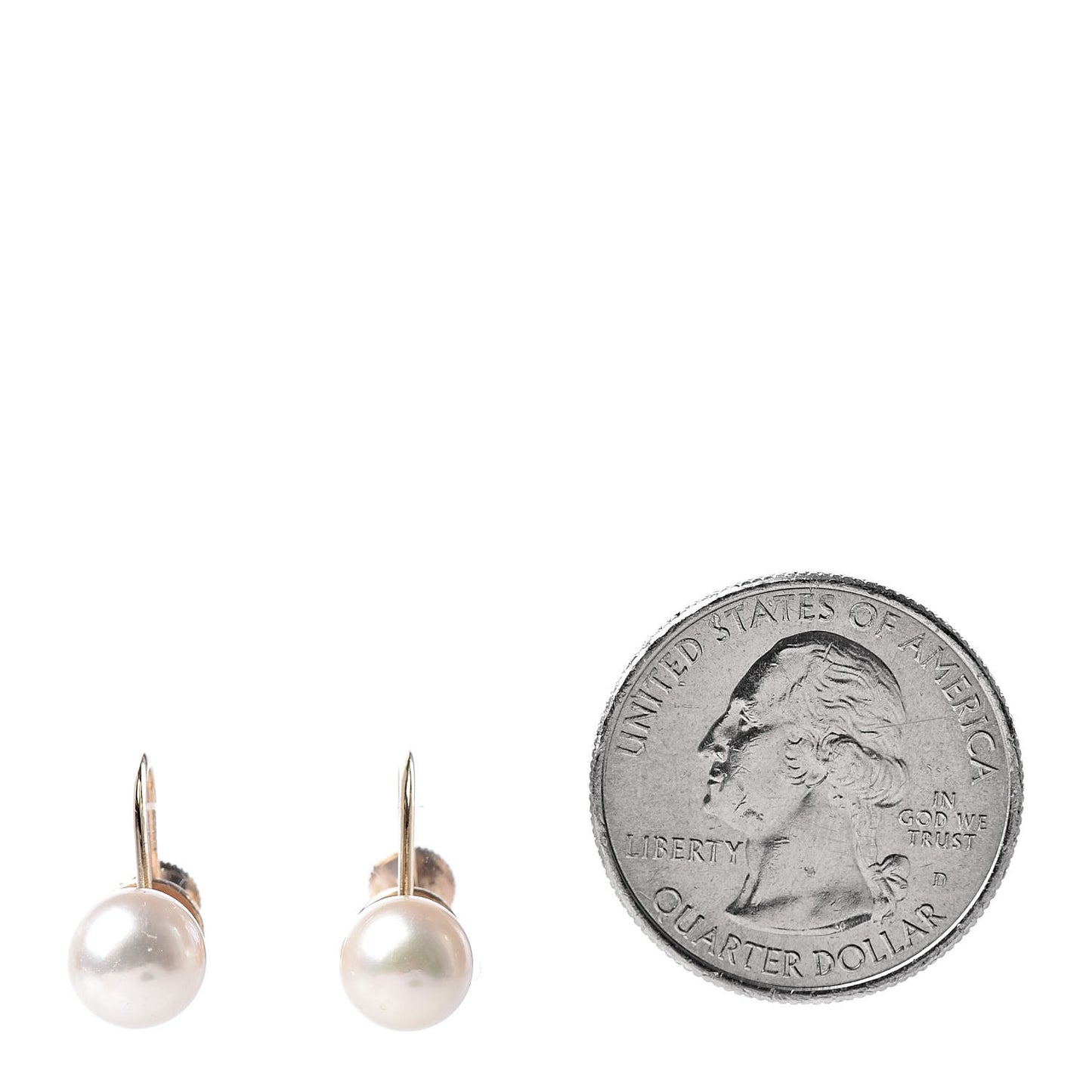 14K Yellow Gold Akoya Pearl 7.5-8mm Screw Back Earrings