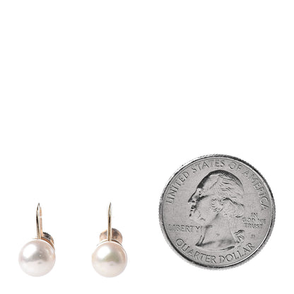 Mikimoto 14K Yellow Gold Akoya Pearl 7.5-8mm Screw Back Earrings 2 of 4