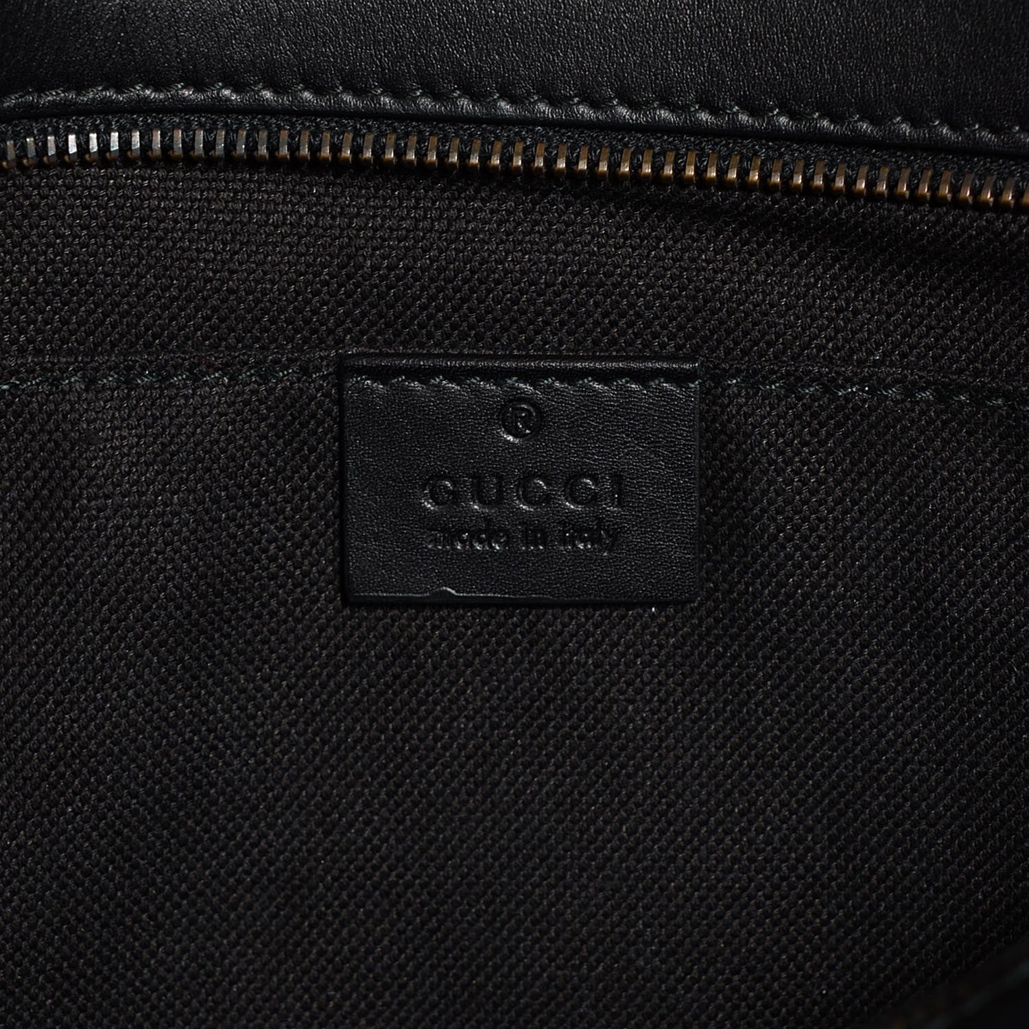 Gucci Leather Brocade Soft Stirrup Clutch Black 6 of 7