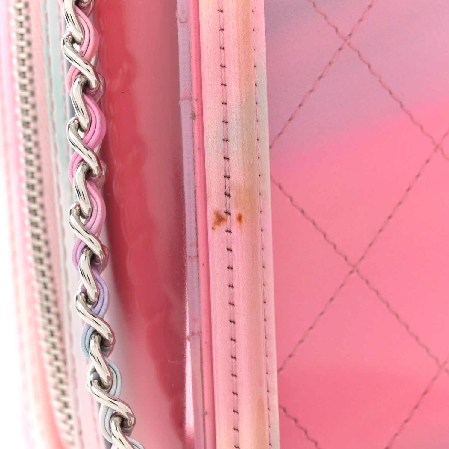 Chanel PVC Patent Calfskin Patent Lambskin Vertical Vanity Case Pink 14 of 14