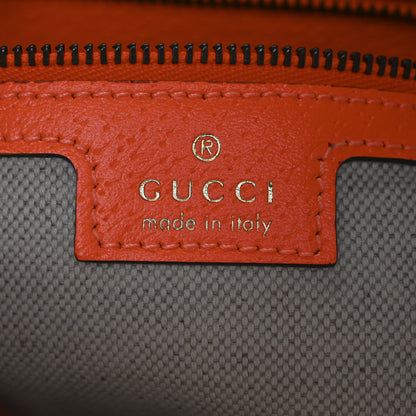 Gucci GG Supreme Monogram Textured Dollar Calfskin Web Ophidia Wristlet Shoulder Bag Beige Ebony Orange 6 of 12