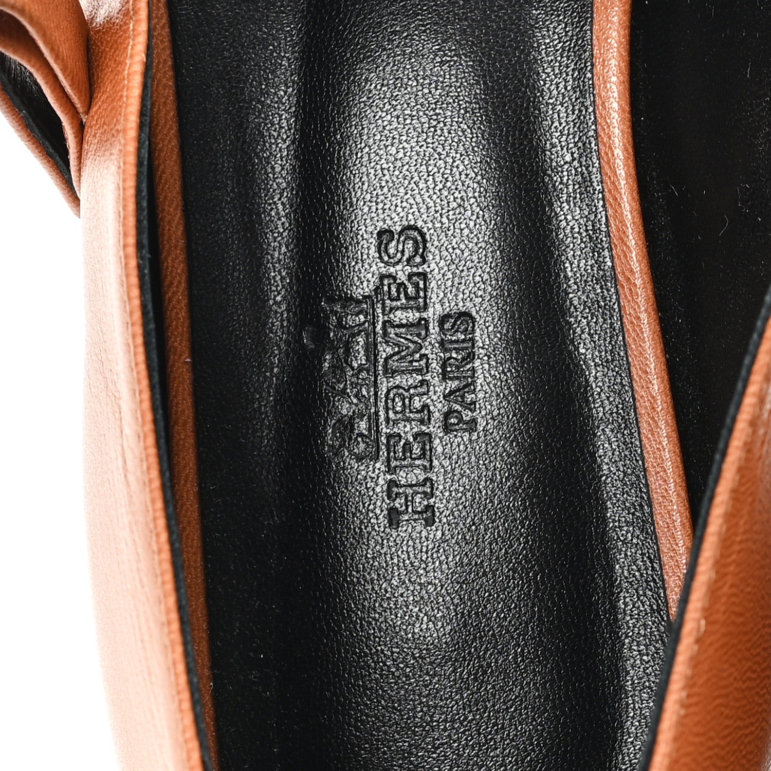 Hermes Goatskin Jane Ballet Flats 37 Marron Alezan 8 of 9