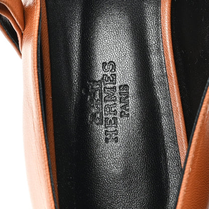 Hermes Goatskin Jane Ballet Flats 37 Marron Alezan 8 of 9
