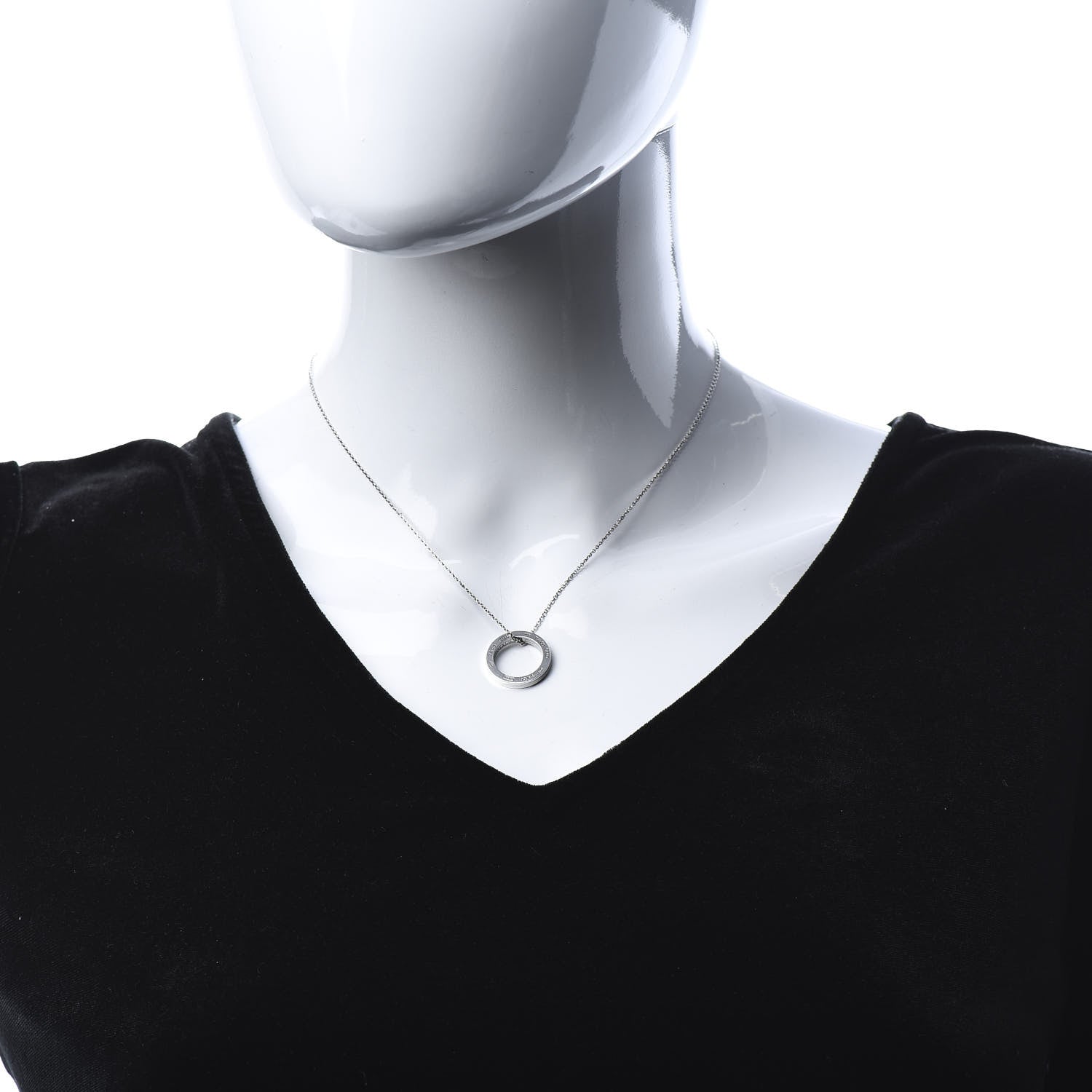 Tiffany Sterling Silver 1837 Circle Pendant Necklace 2 of 7