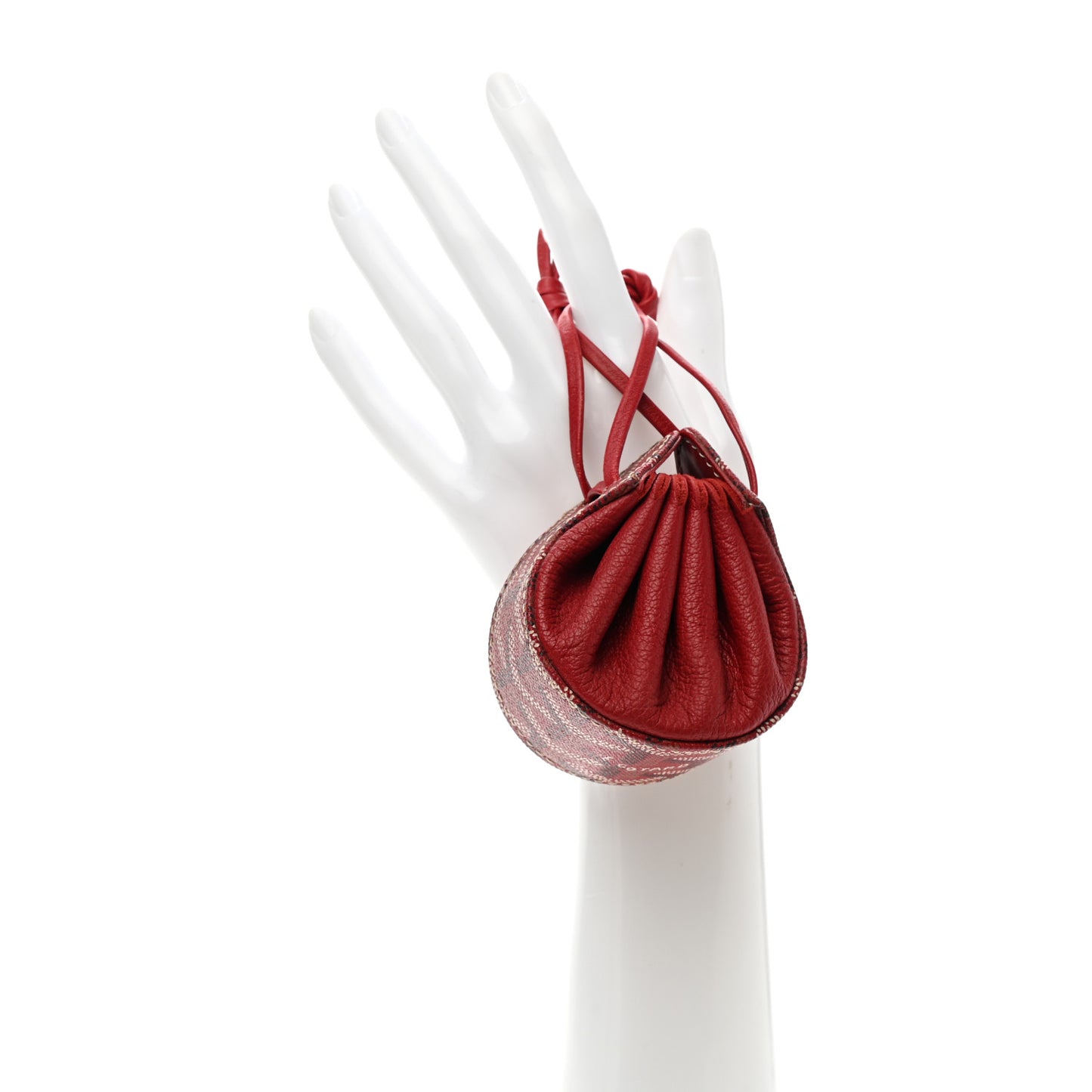 Goyardine Drawstring Coin Pouch Red