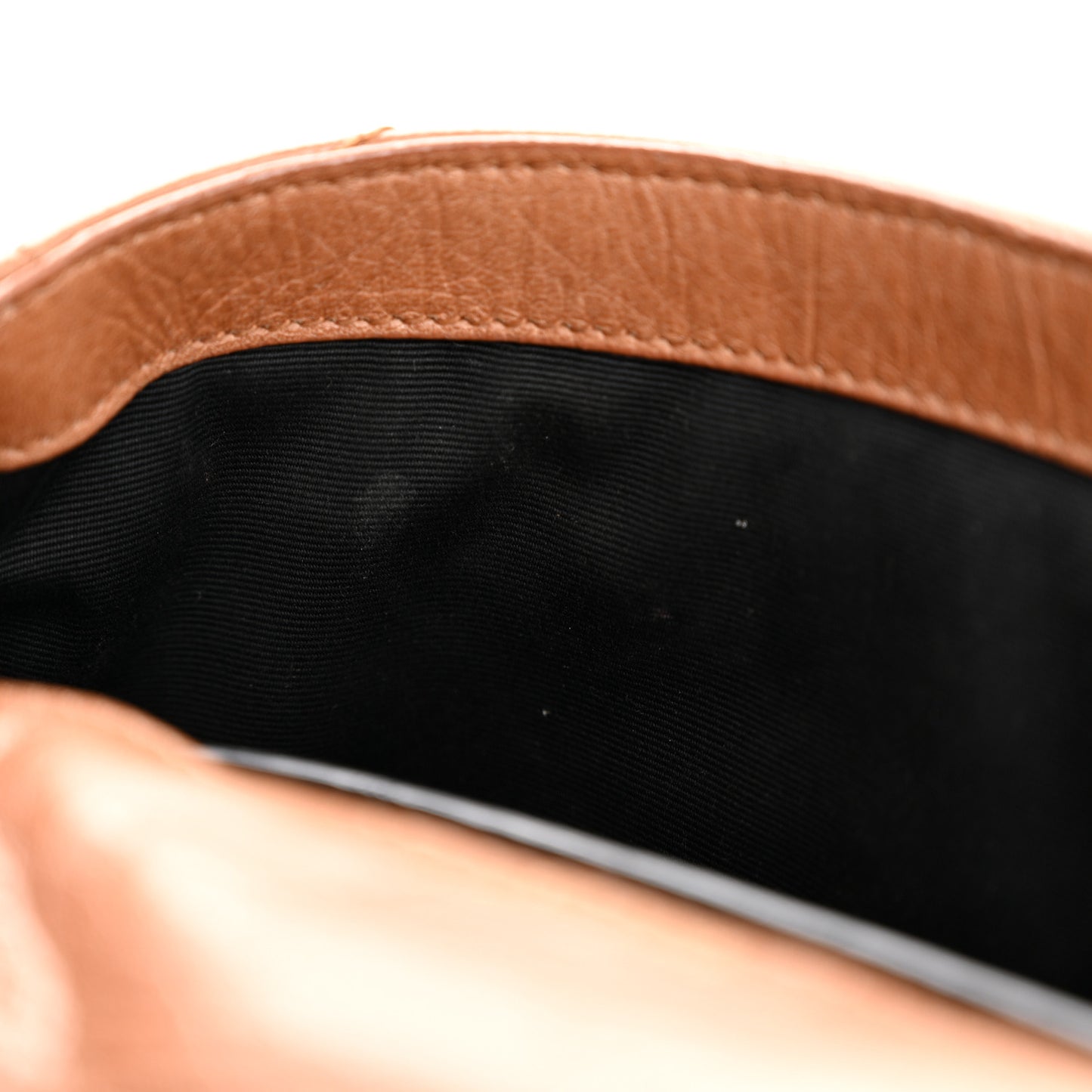 Crinkled Calfskin Matelasse Monogram Baby Niki Chain Satchel Light Caramel
