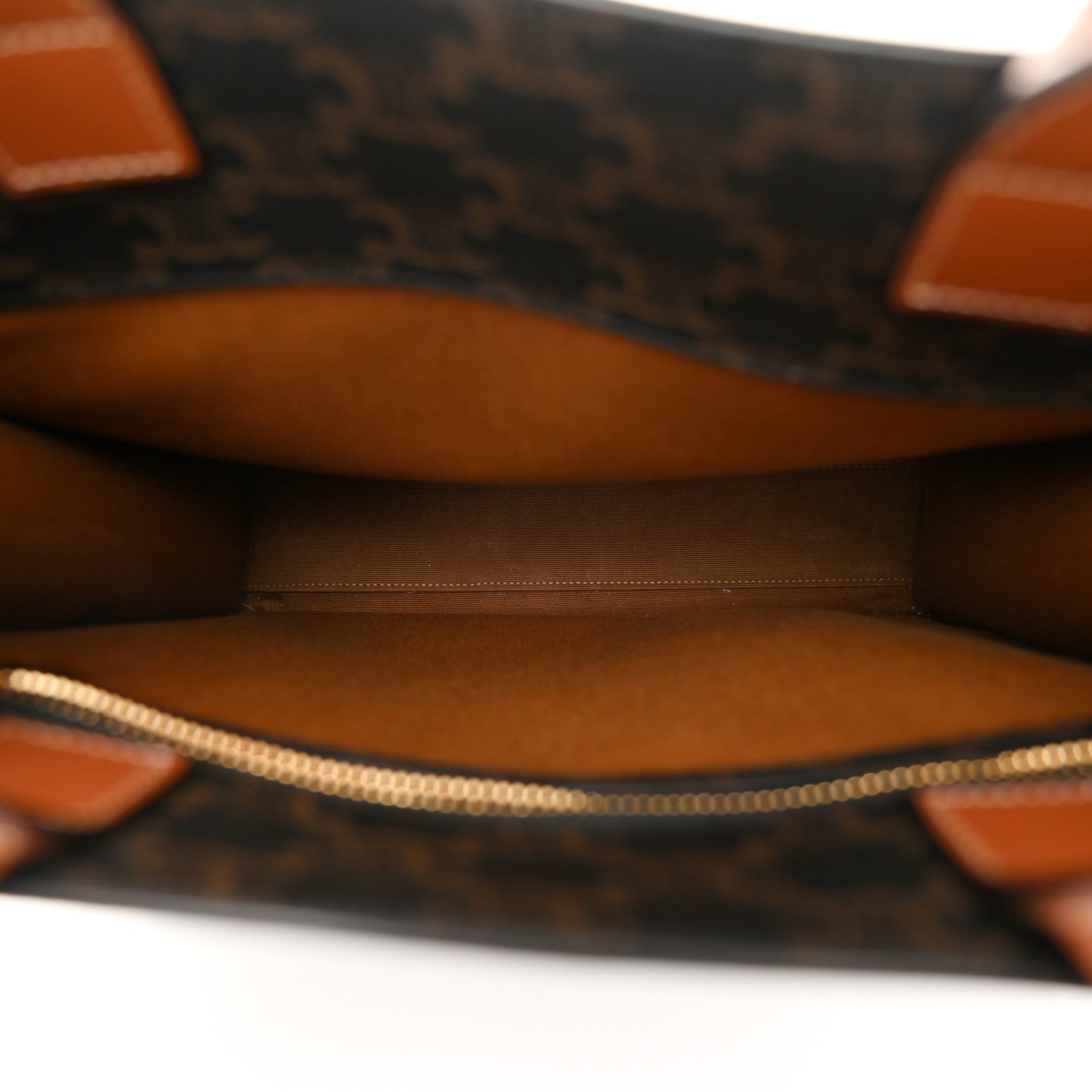 Celine Triomphe Canvas Calfskin Small Vertical Cabas Tan 5 of 11