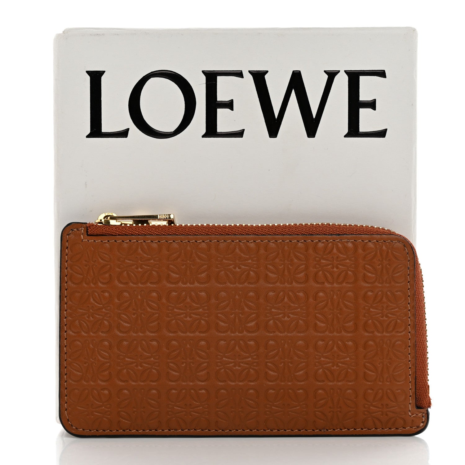 Loewe Calfskin Embossed Repeat Coin Card Holder Tan 8 of 8