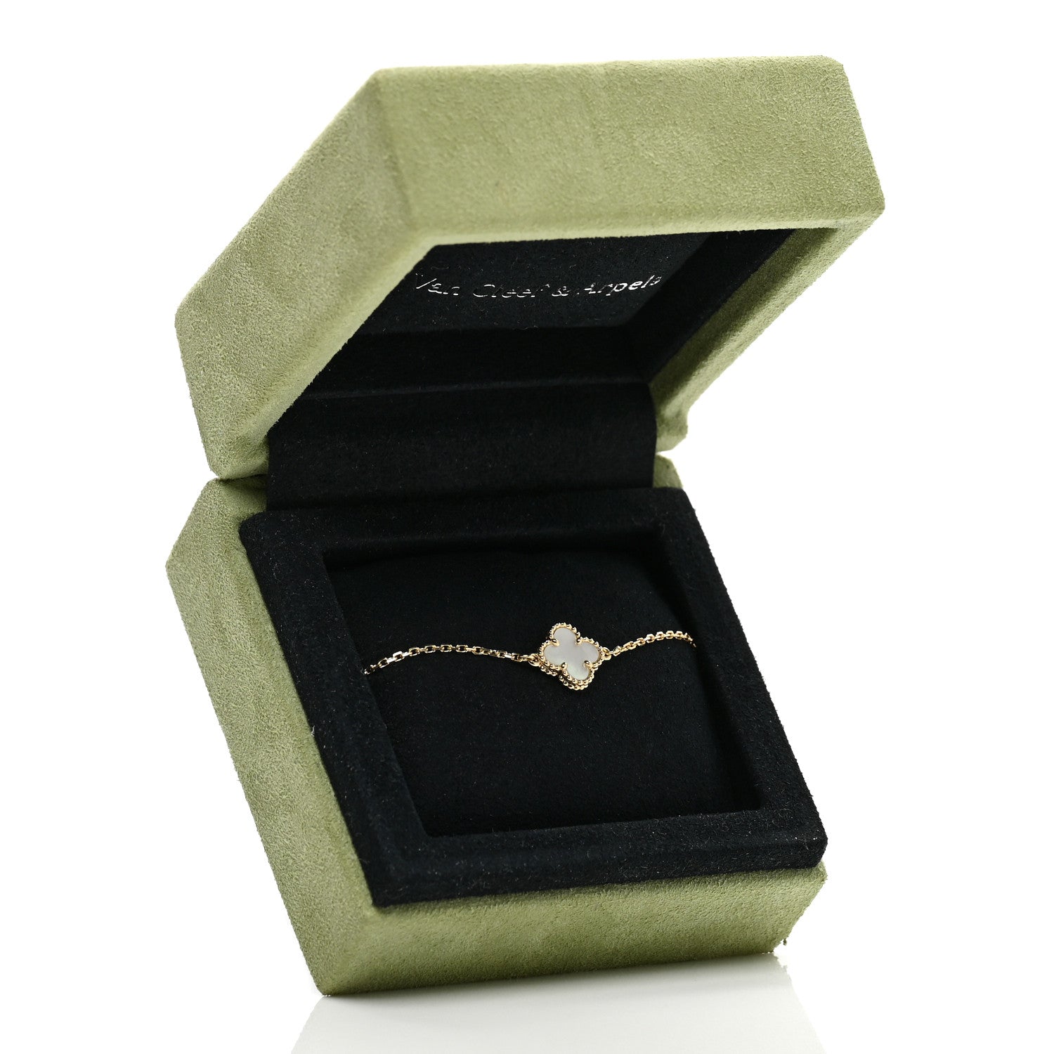 Van Cleef & Arpels 18K Yellow Gold Mother of Pearl Sweet Alhambra Bracelet 5 of 5