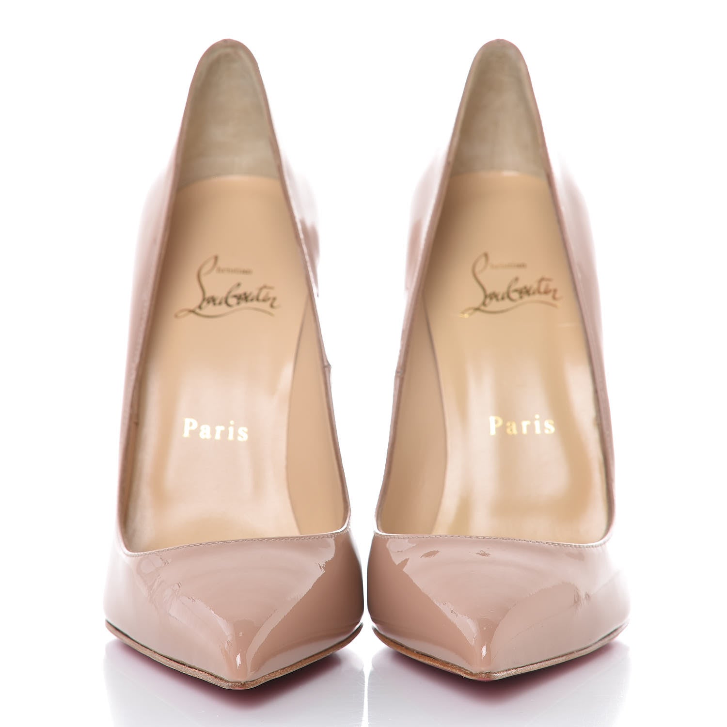 Christian Louboutin Patent Pigalle 120 Pumps 38 Nude 2 of 8