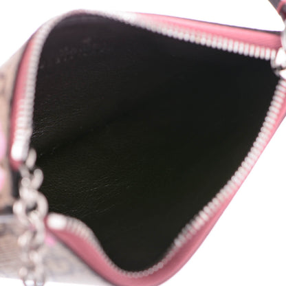 Gucci GG Supreme Monogram Blooms Key Ring Coin Case Beige Multicolor Dry Rose 5 of 6