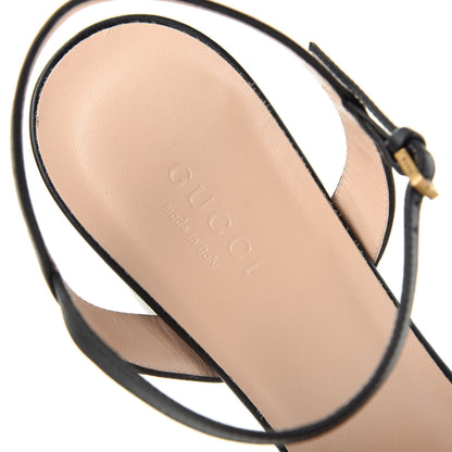 Gucci Lifford Calfskin GG Marmont Ankle Wrap 75mm Sandals 38 Black 8 of 10