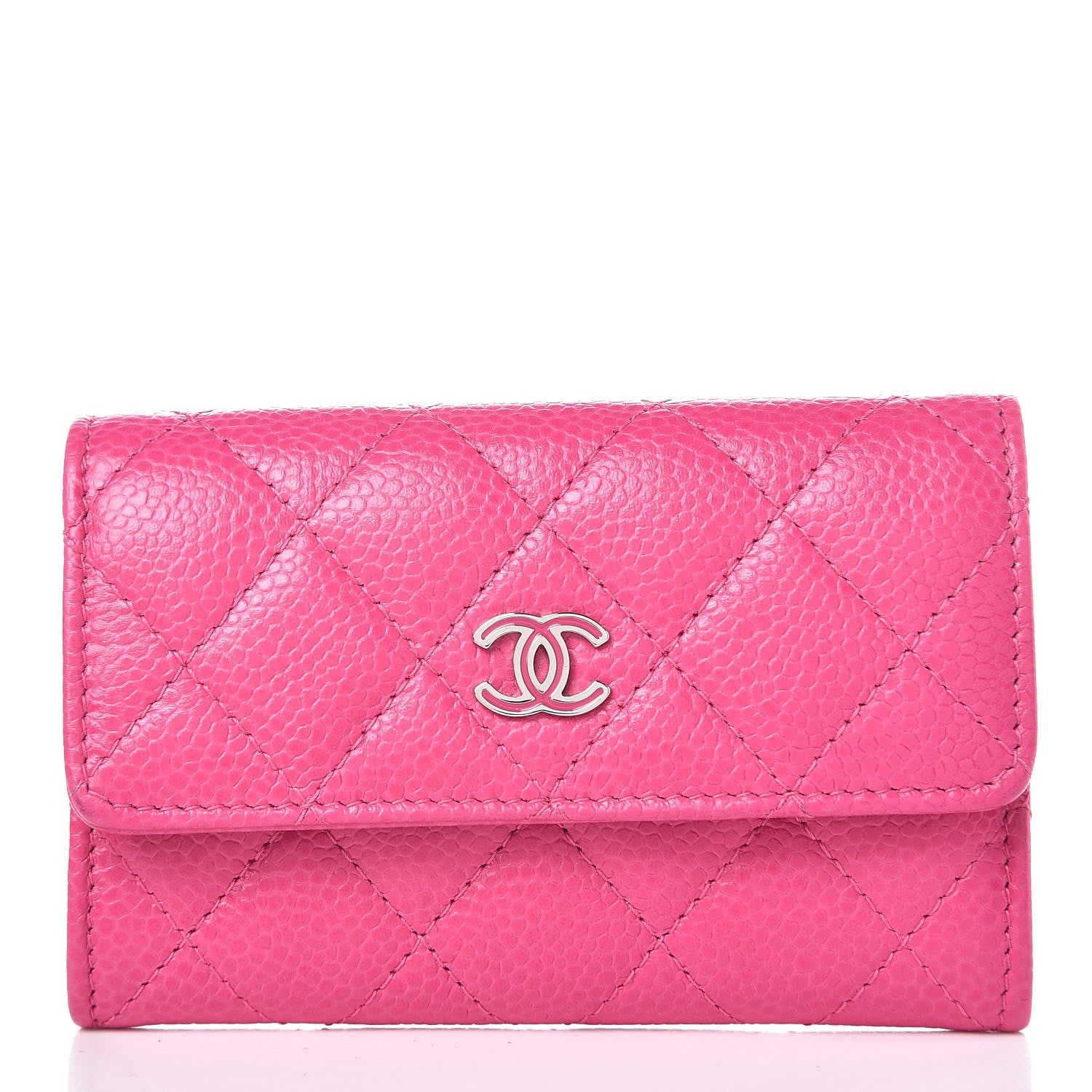 Chanel Caviar Quilted Flap Card Holder Pink 1 of 8