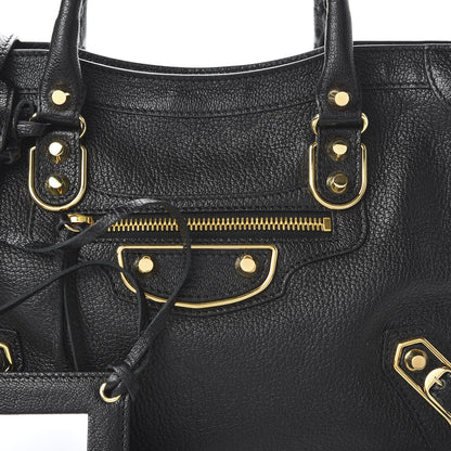 Balenciaga Chevre Gold Metallic Edge Hardware S City Black 9 of 9