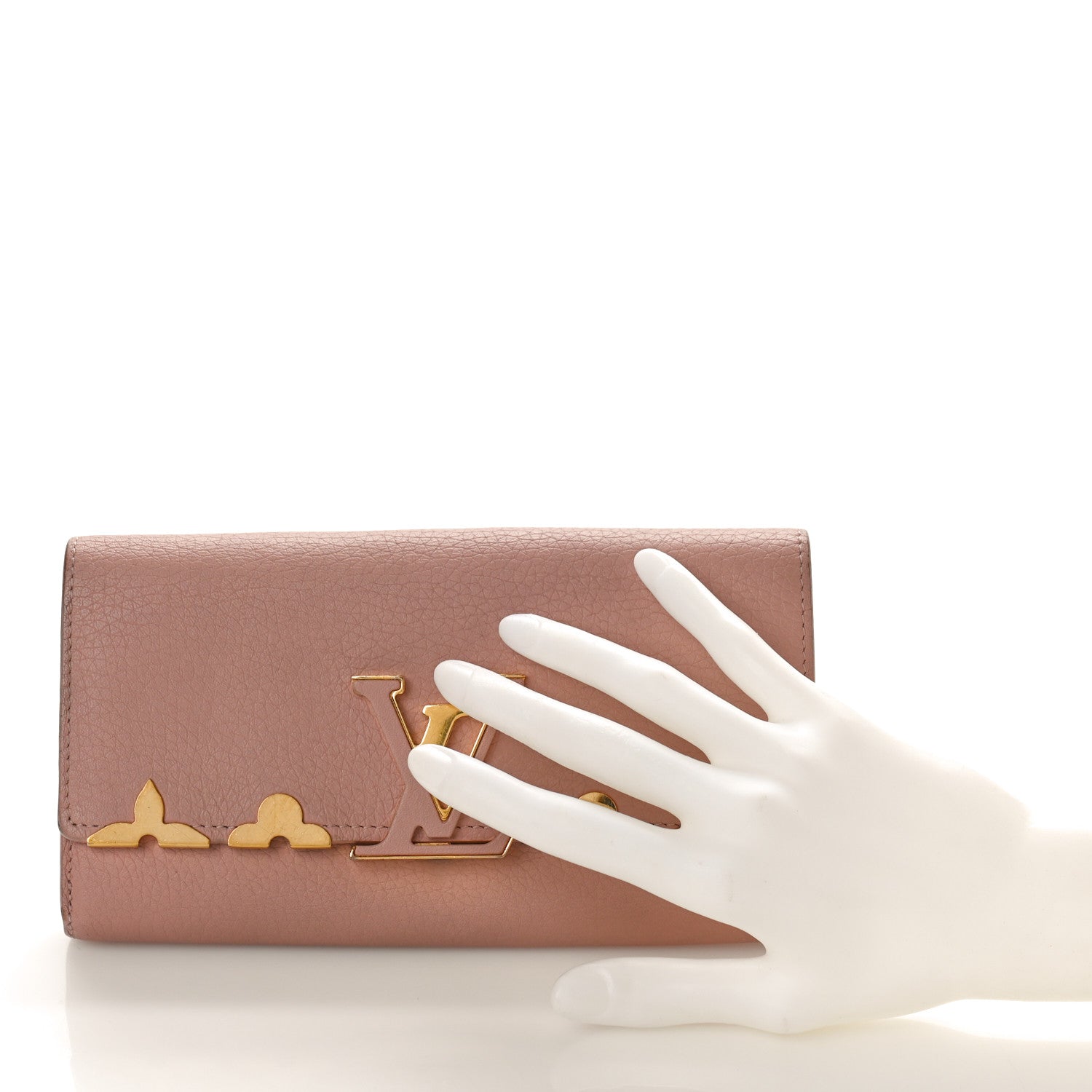 Louis Vuitton Taurillon Embellished Capucines Long Wallet Magnolia 2 of 9