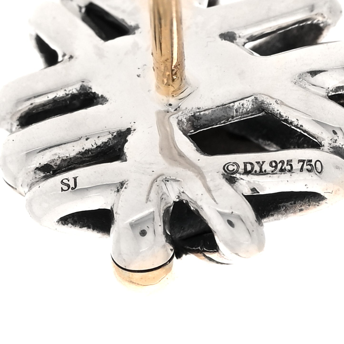 Sterling Silver 18K Yellow Gold Crossover Stud Earrings