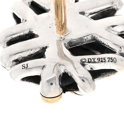 David Yurman Sterling Silver 18K Yellow Gold Crossover Stud Earrings 4 of 4