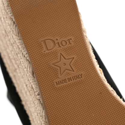 Christian Dior Suede Dioriver Lace Up Espadrille Wedges 38 Black 7 of 10