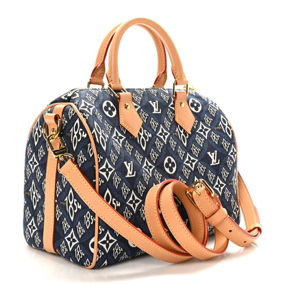 Louis Vuitton Jacquard Since 1854 Speedy Bandouliere 25 Blue 3 of 10