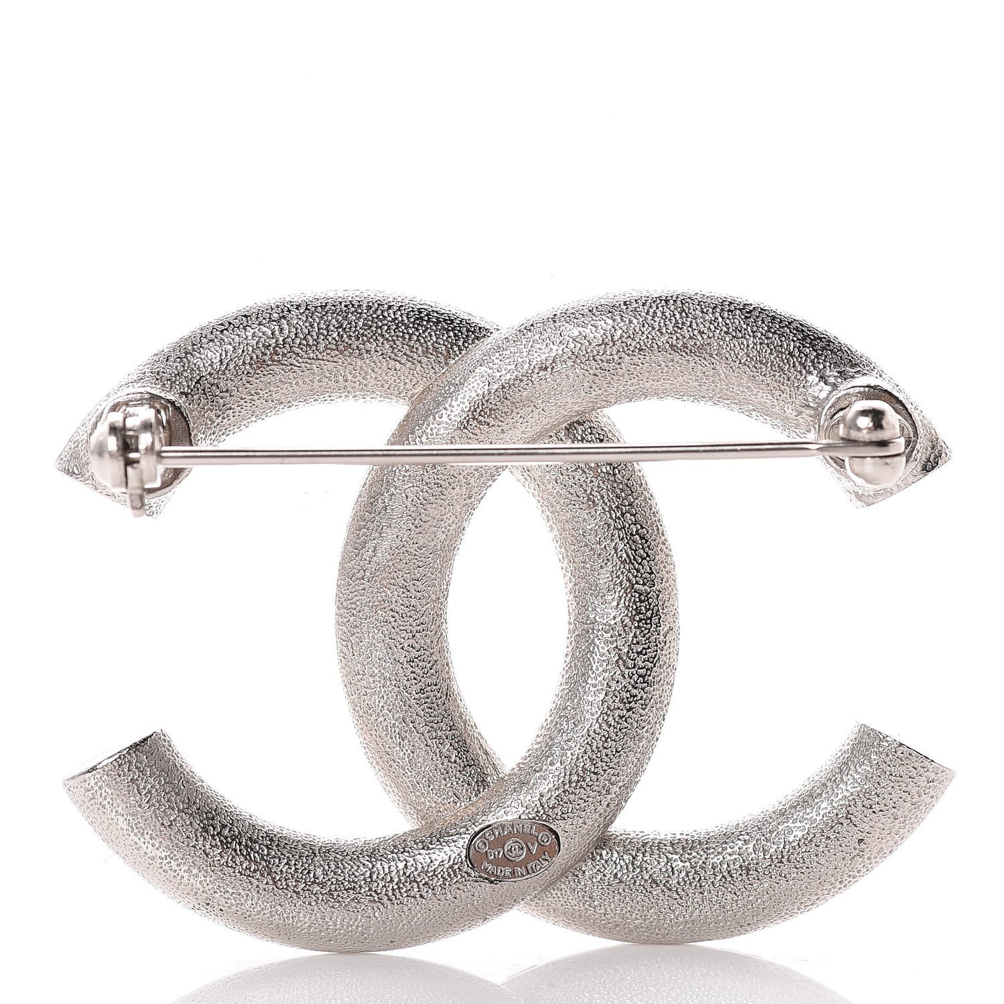 Baguette Crystal CC Brooch Silver