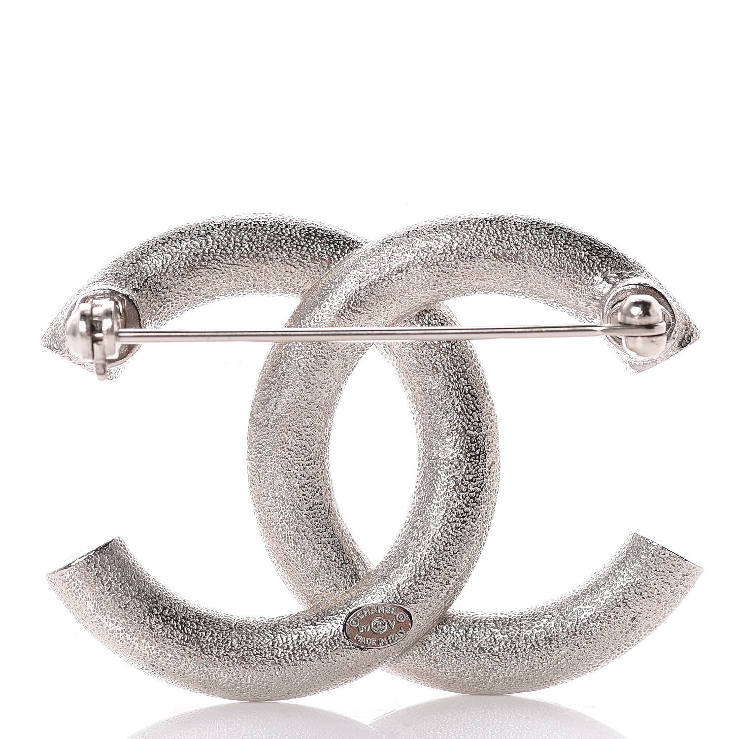 Chanel Baguette Crystal CC Brooch Silver 3 of 5