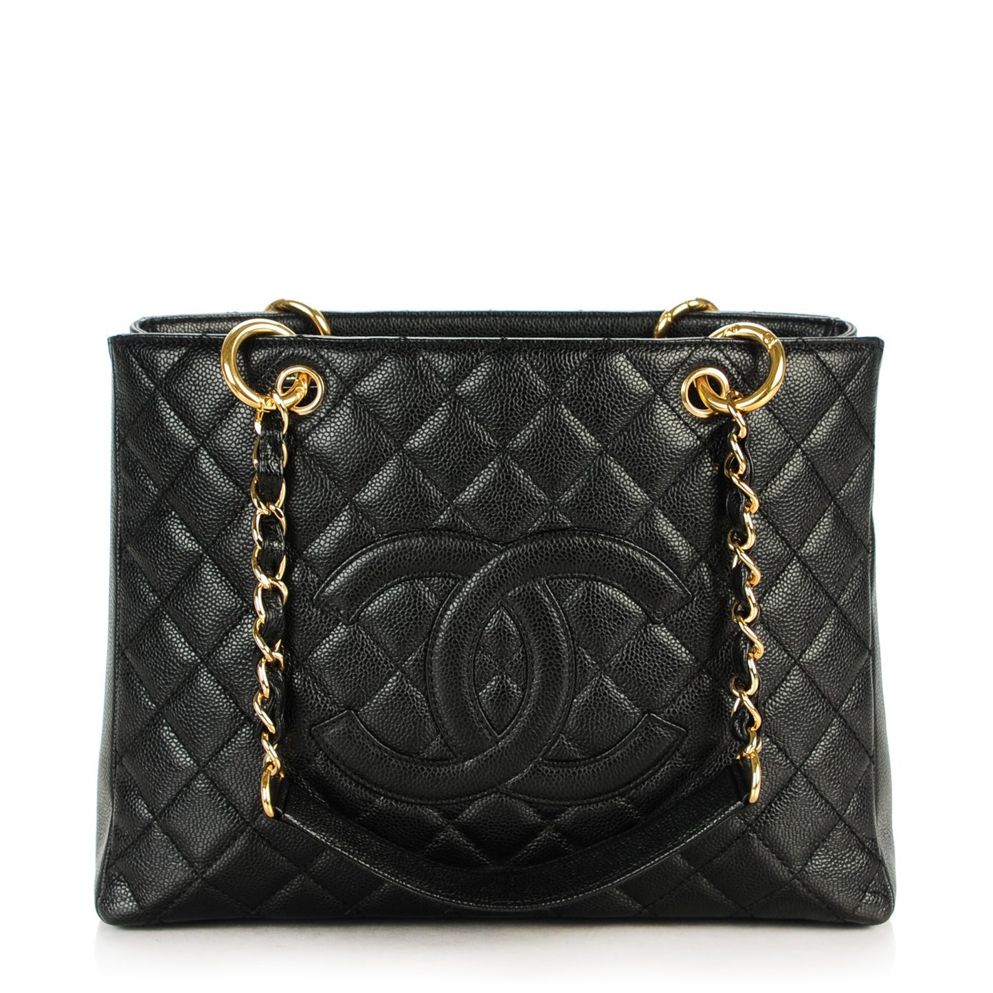 Caviar Quilted Grand Shopping Tote GST Black