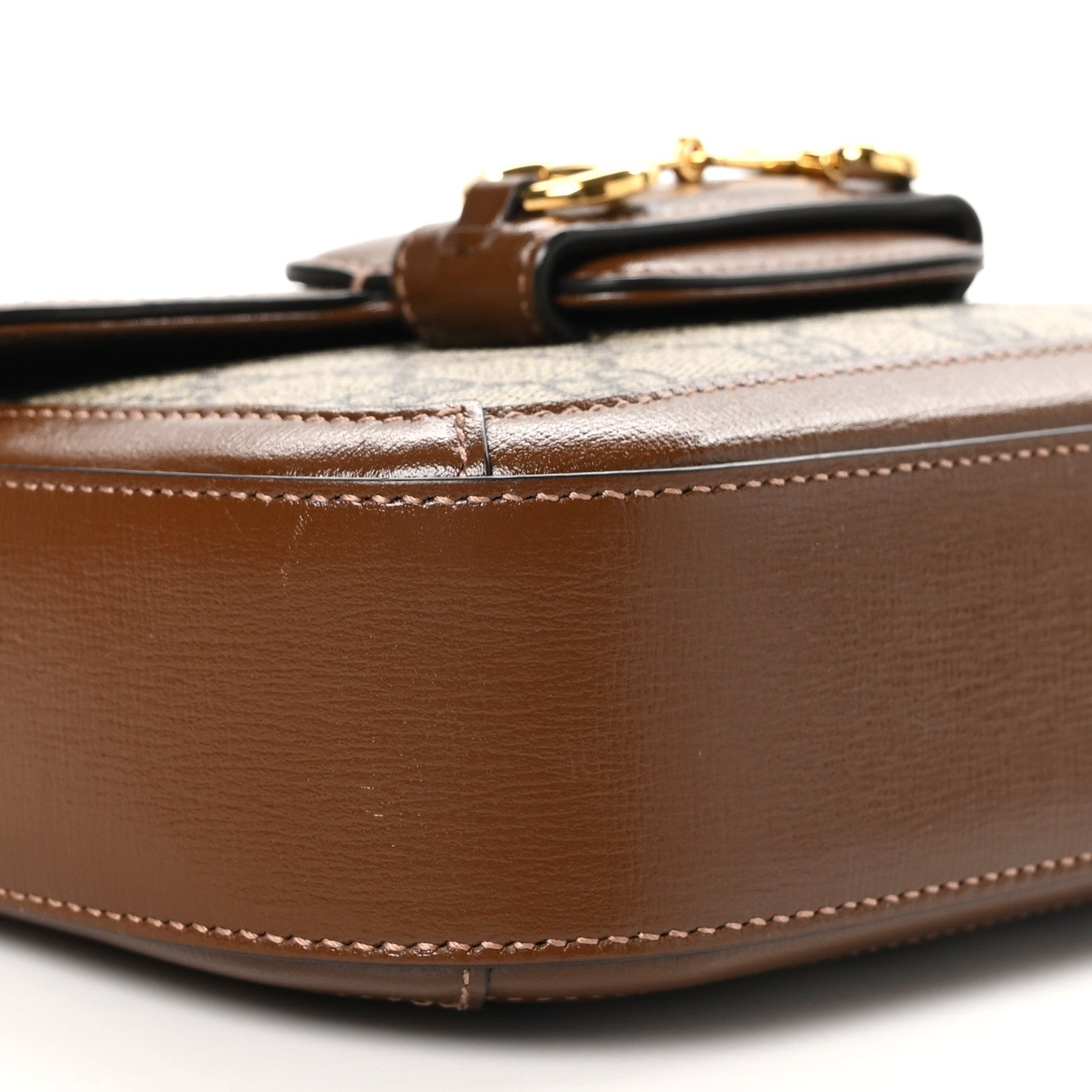 Gucci GG Supreme Monogram Web Mini Horsebit 1955 Shoulder Bag Beige Brown Sugar 9 of 11