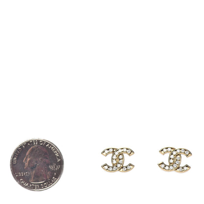 Chanel Crystal CC Earrings Gold 2 of 4