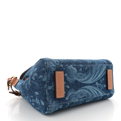 Versace Denim Barocco Small La Medusa Chain Top Handle Handbag Blue Camel 4 of 11