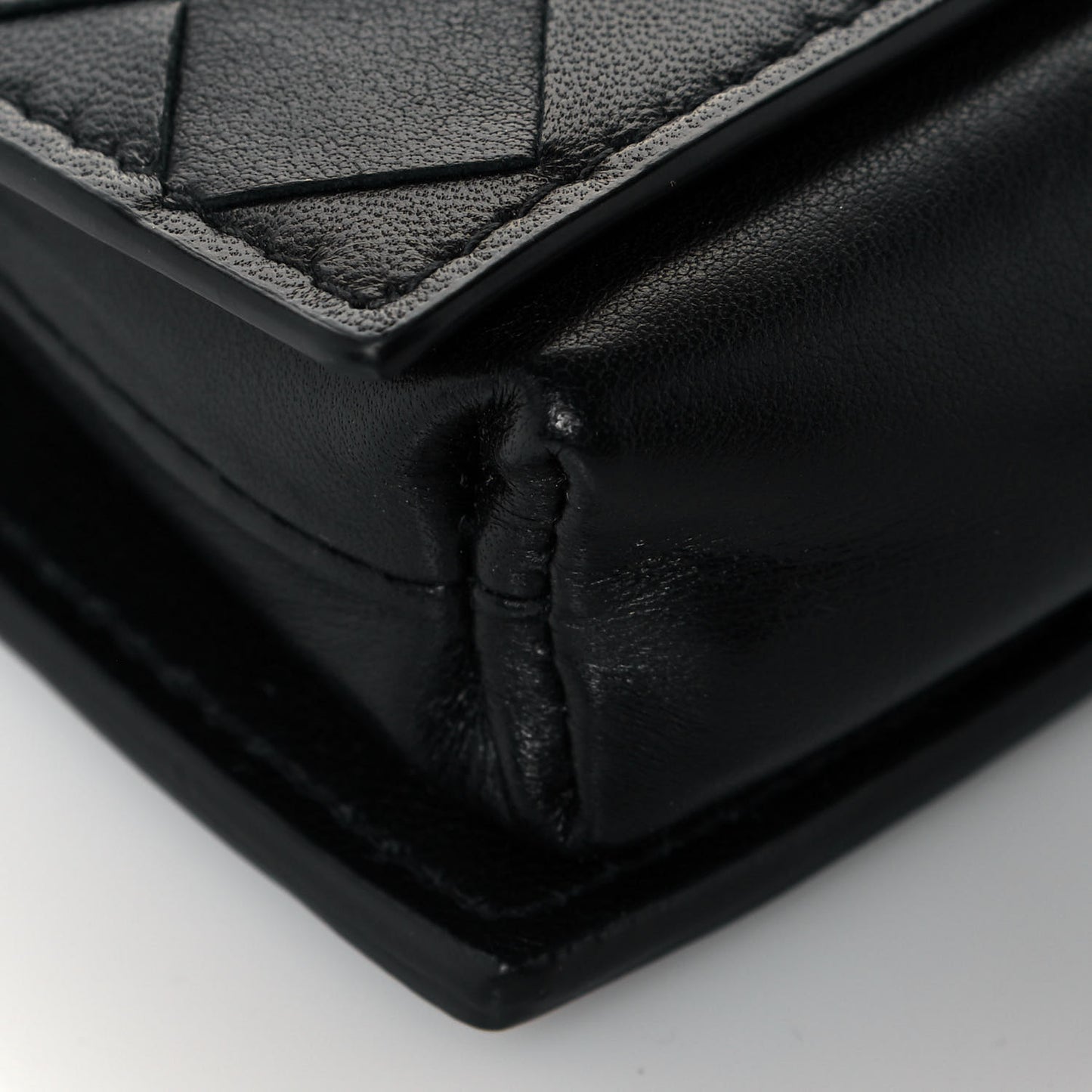 Nappa Intrecciato Crossbody Coin Pouch Black