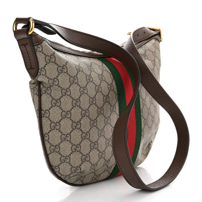 Gucci GG Supreme Monogram Web Small Ophidia Half Moon Hobo Brown 3 of 11
