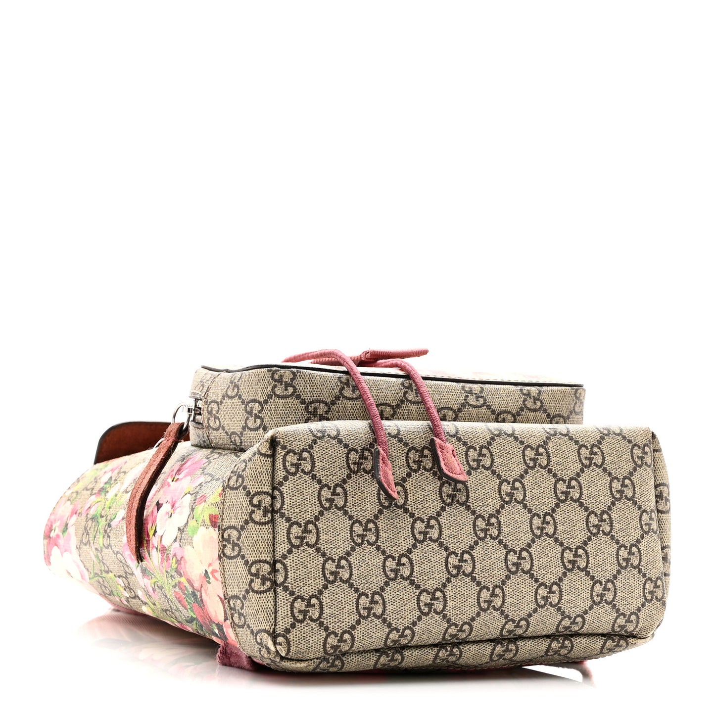 GG Supreme Monogram Blooms Small Single Buckle Backpack Beige Multicolor Dry Rose