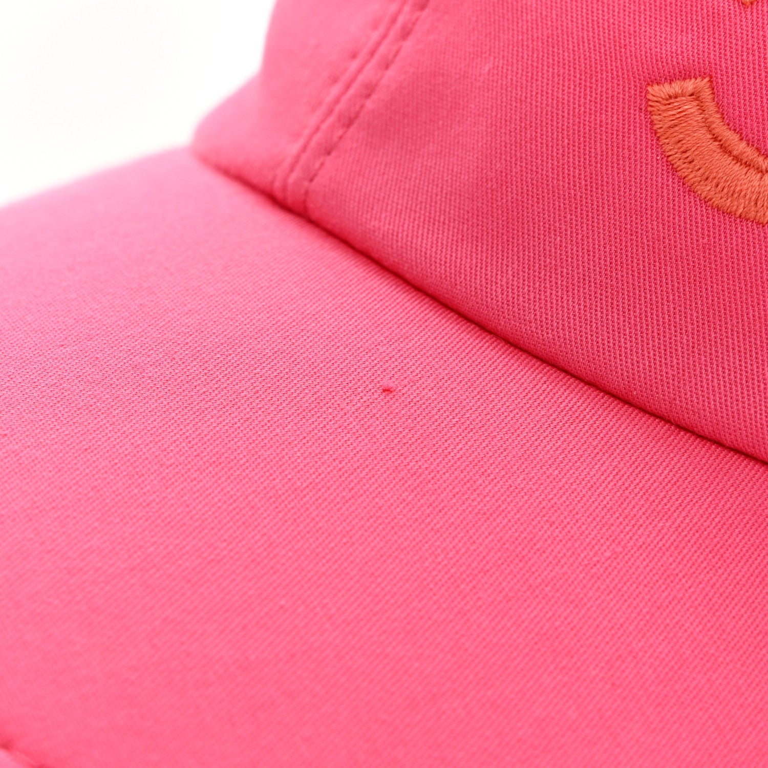 Chanel Cotton CC Cap Hat Fuchsia Orange 9 of 10