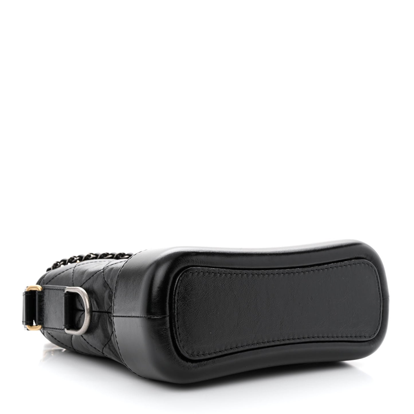 Aged Calfskin Quilted Small Gabrielle Hobo Black