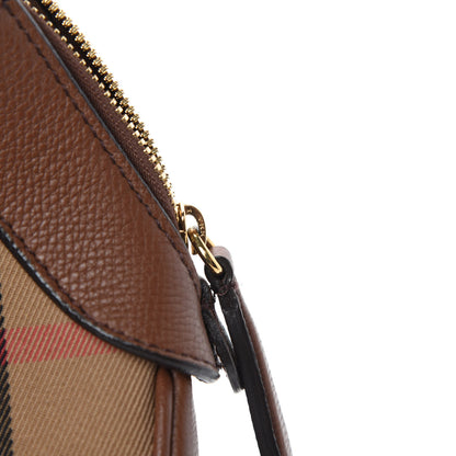 Burberry Derby Calfskin House Check Medium Milverton Satchel Tan 12 of 15