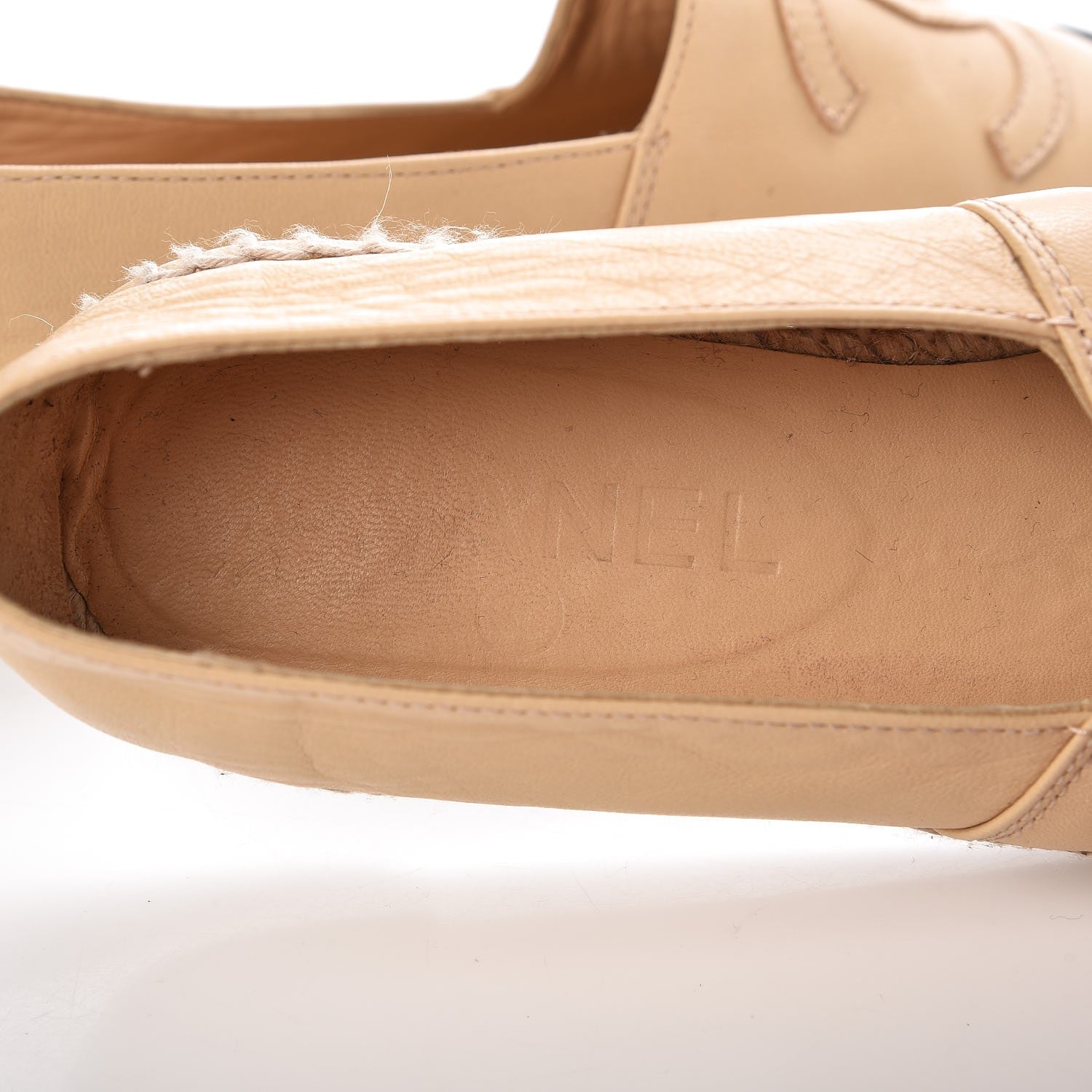Chanel Lambskin CC Espadrilles 40 Beige Black 8 of 14