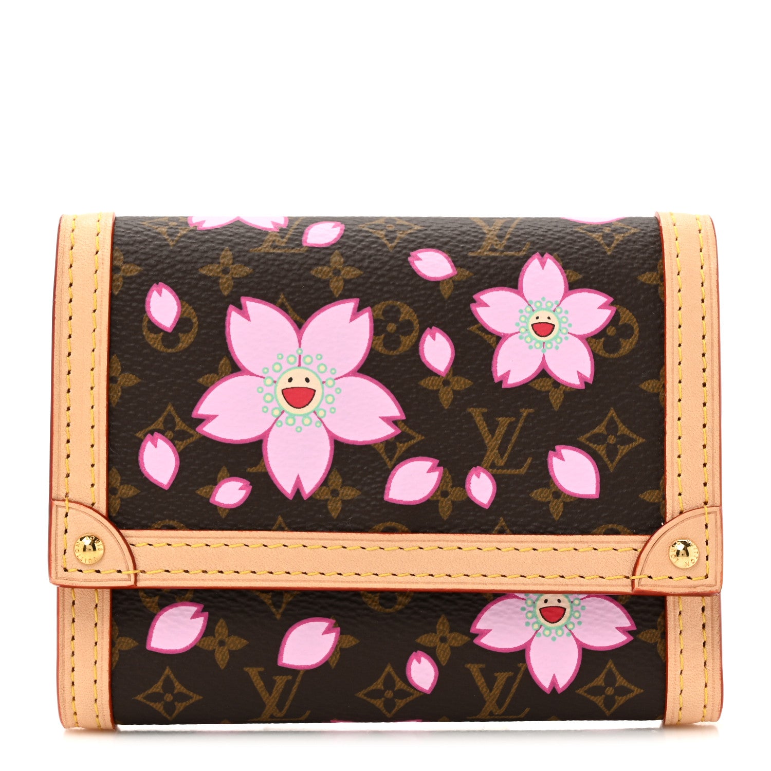 Louis Vuitton LV X TM Monogram Cherry Blossom Victorine Wallet Sakura Brown 1 of 8