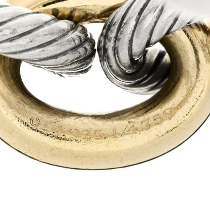 David Yurman Sterling Silver 18K Yellow Gold 19mm Extra Large Oval Link Bracelet 4 of 5