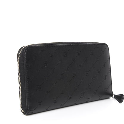 Stella McCartney Eco Alter Nappa Perforated Logo Zip Wallet Black 3 of 7