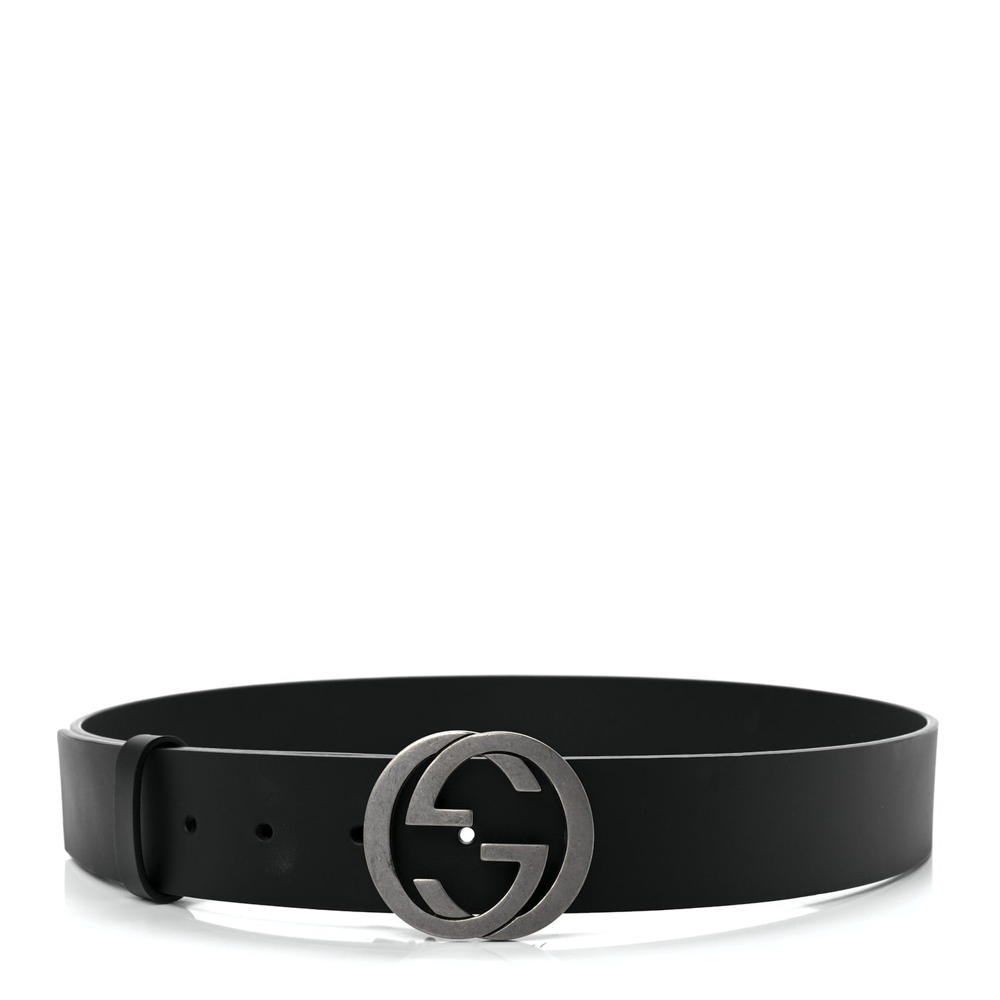 Selleria Calfskin Nickel Interlocking G 37mm Belt 90 36 Black